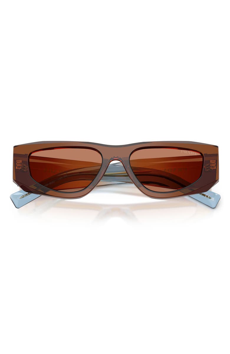 Prada 53mm Pillow Sunglasses, Alternate, color, Chocolate / Brown