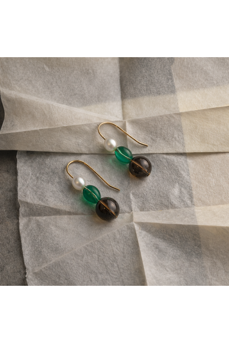 Sage and Pearl Earrings, Alternate, color, 14k Gold Fill