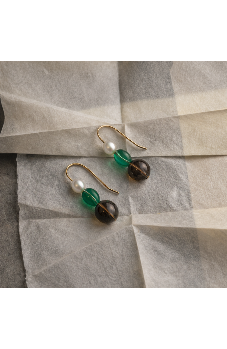 Sheena Marshall Jewelry Sage and Pearl Earrings, Alternate, color, 14K Gold Fill