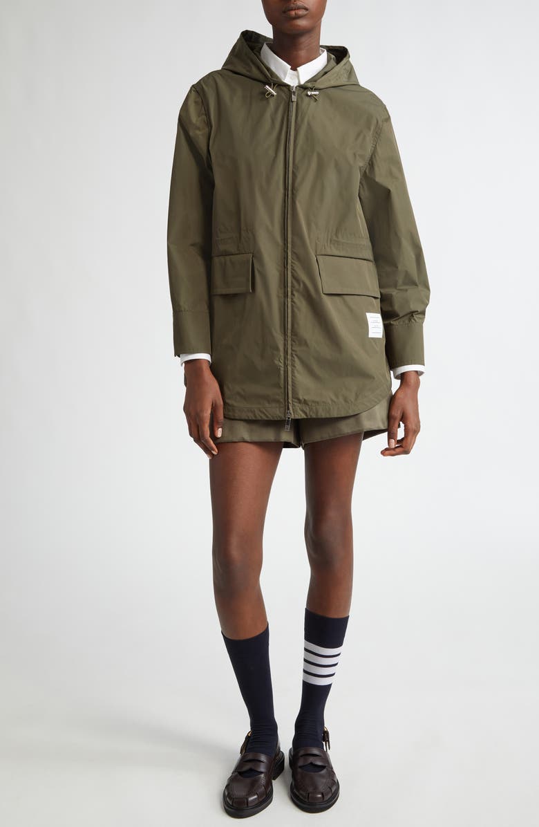 Thom Browne Shirttail Hem Hooded Parka, Alternate, color, 