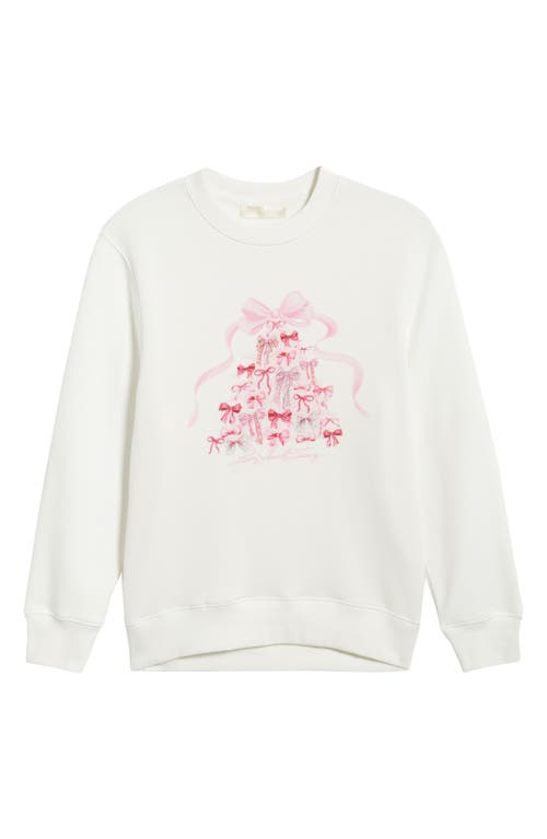 Loveshackfancy Havenleigh Holiday Graphic Sweatshirt In White