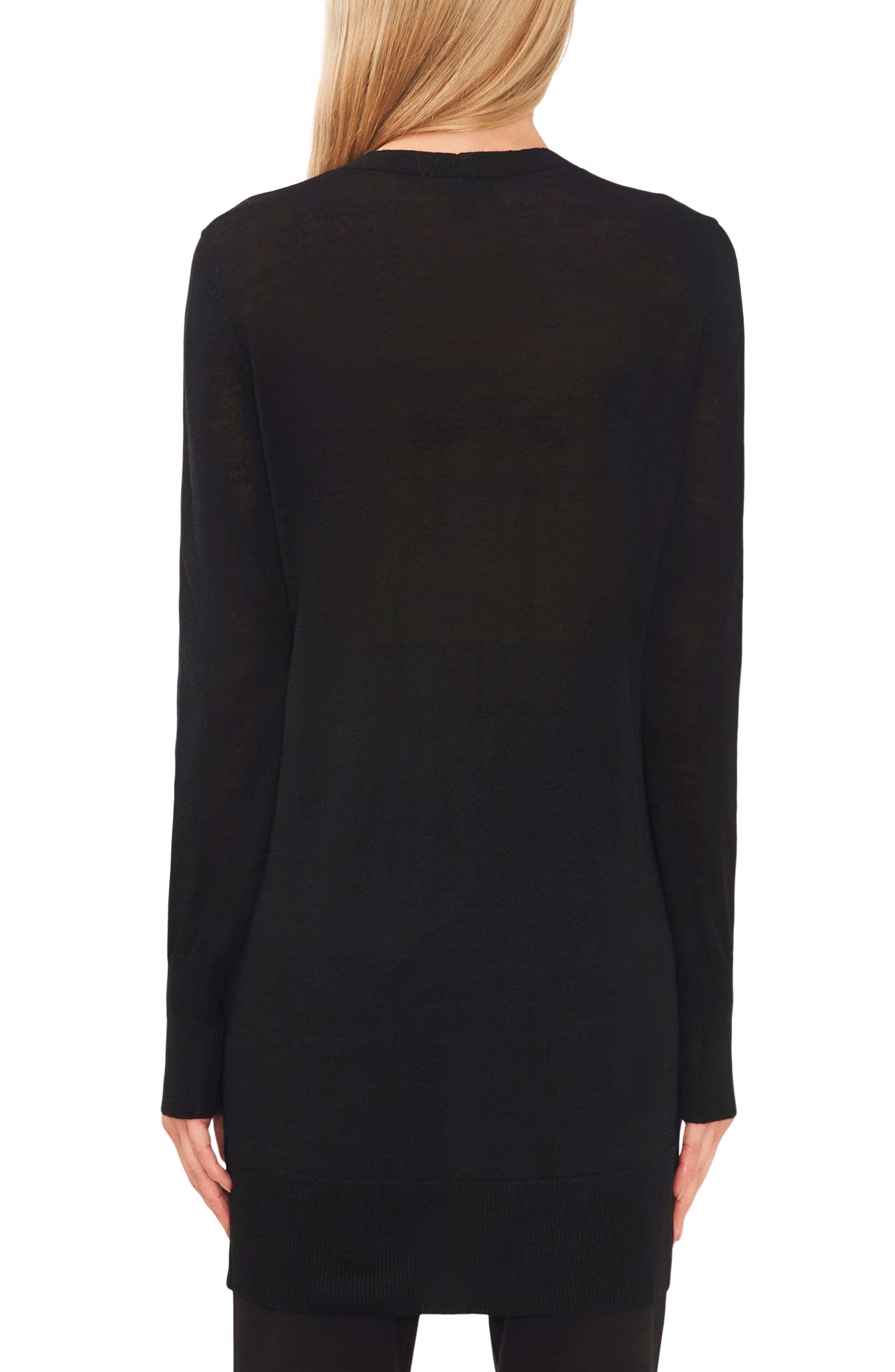 Side Slits Raw Hem Long Cardigan