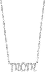 EFFY Sterling Silver Pavé Diamond Mom Pendant Necklace - 0.10 ctw.