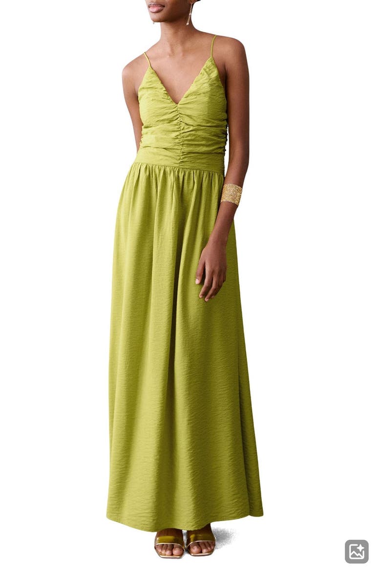 Ruched Maxi Dress, Main, color, LIME