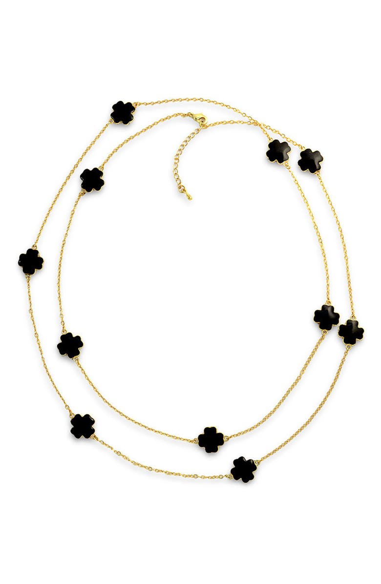 BLING JEWELRY Clover Flower Tin Cup Chain Layered Necklace, Main, color, 