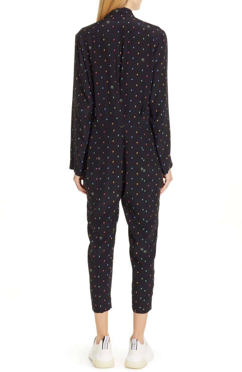 Stella McCartney Circle Print Silk Jumpsuit, Alternate, color,
