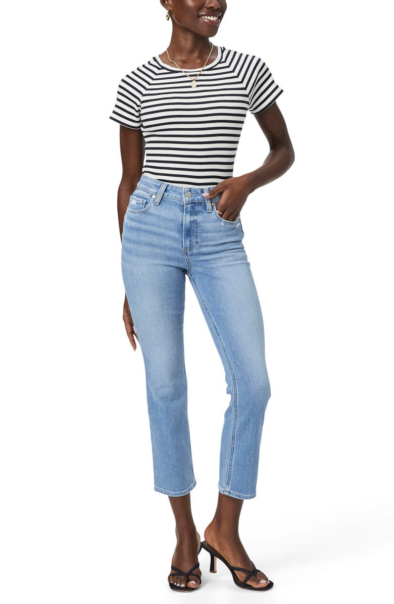 PAIGE Cindy High Waist Crop Straight Leg Jeans, Alternate, color, Helena
