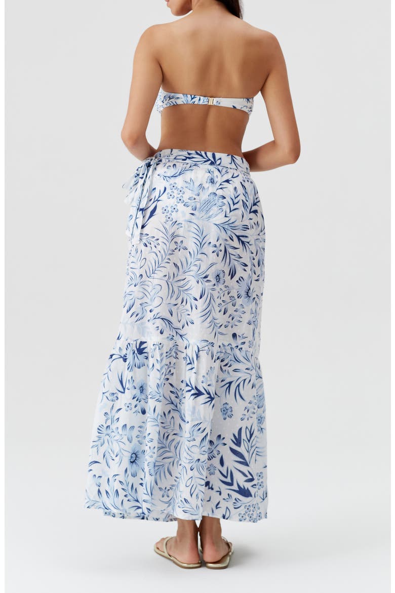 Monroe Cotton Wrap Cover-Up Skirt, Alternate, color, JARDIN