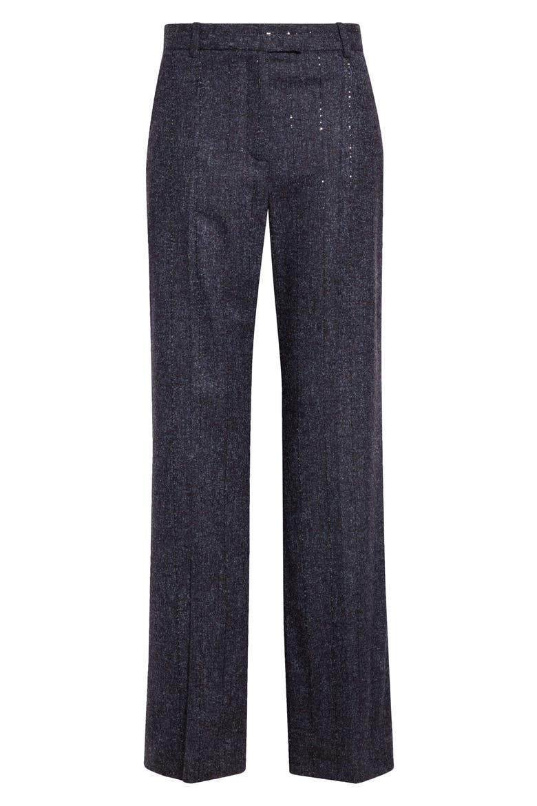 Sequin Alpaca & Wool Blend Pants, Alternate, color, 177 AMETHYST