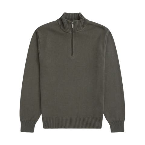 Ribbed Quarter Zip Sweater
