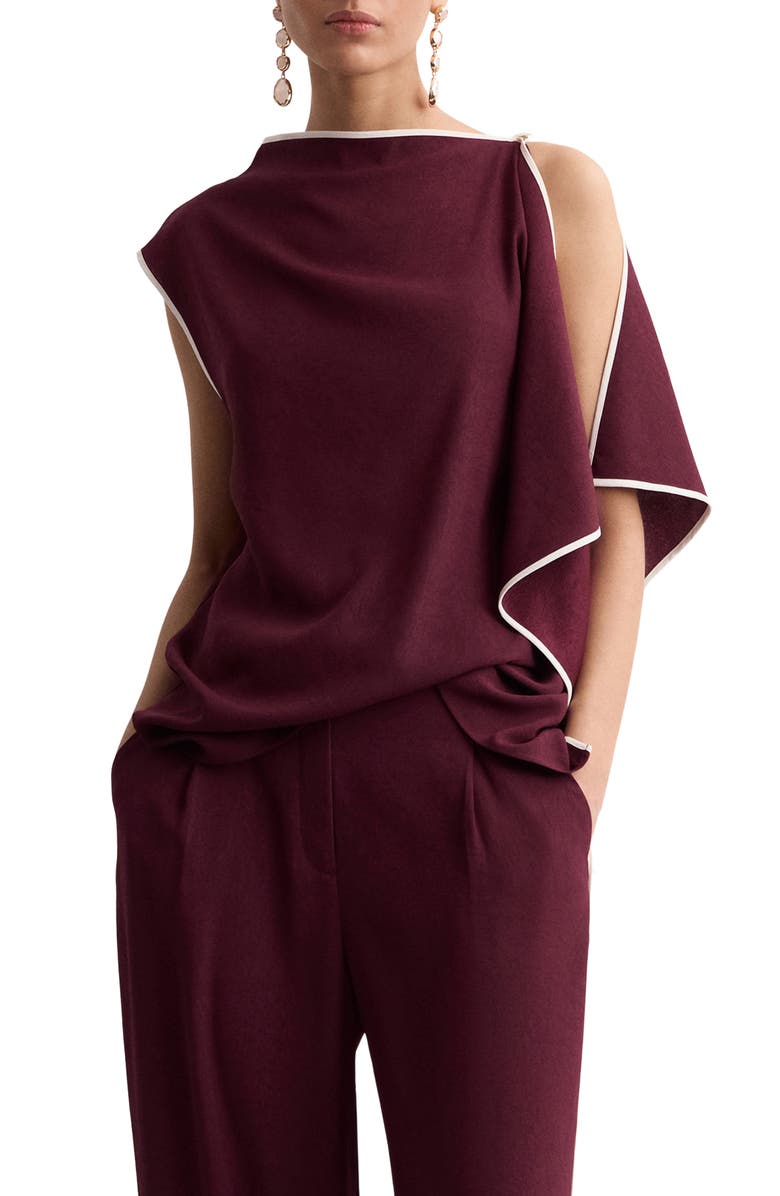 MANGO Ruffle Asymmetric Top, Alternate, color, 