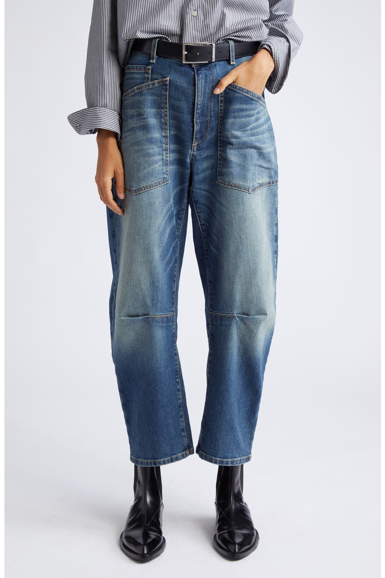 Shon Barrel Jeans, Main, color, CLASSIC WASH