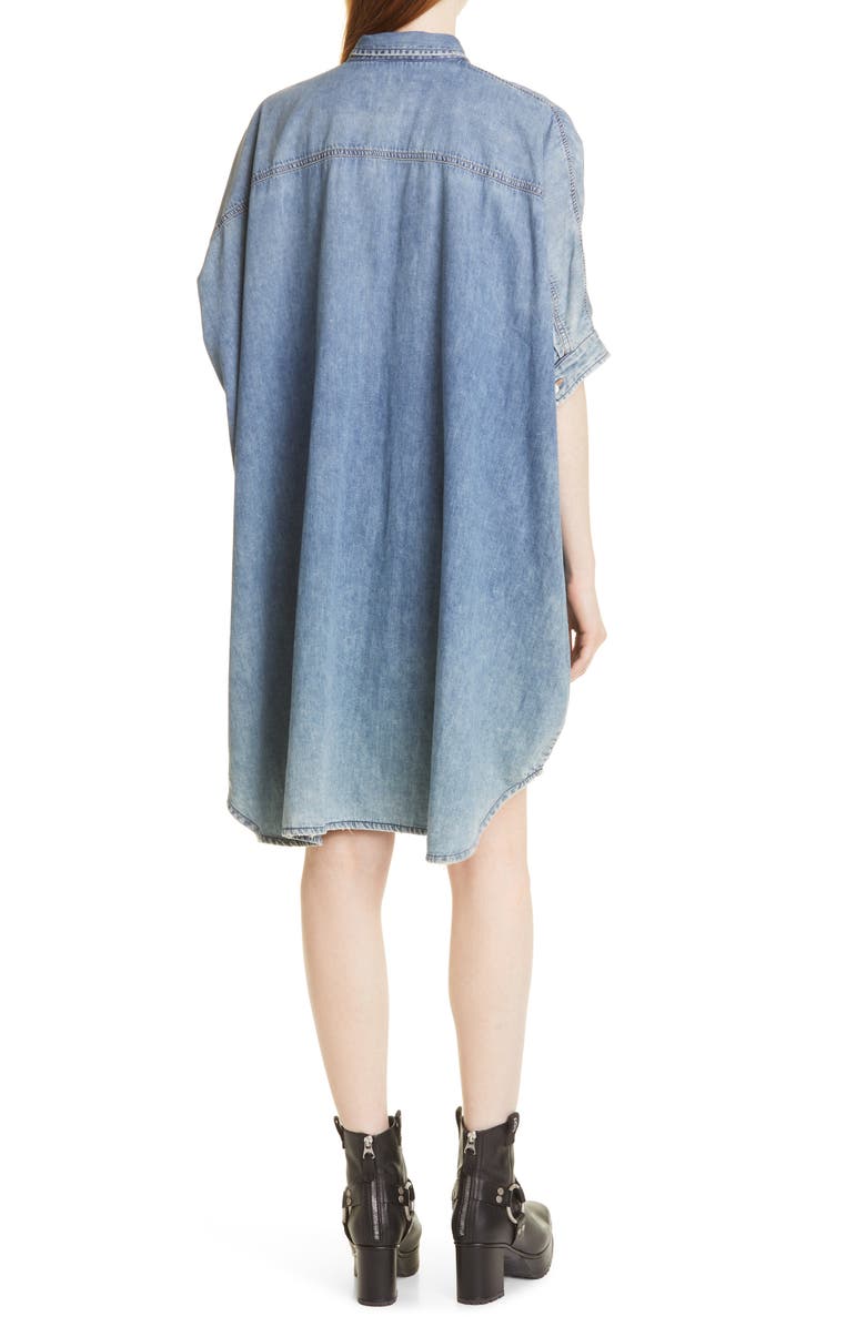 R13 Oversize Boxy Denim Shirtdress, Alternate, color, Chester Blue