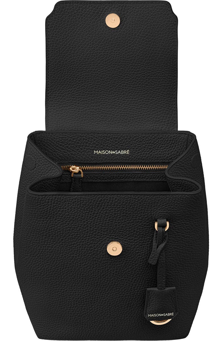 MAISON de SABRÉ Mini Soft Leather Backpack, Alternate, color, Black Caviar