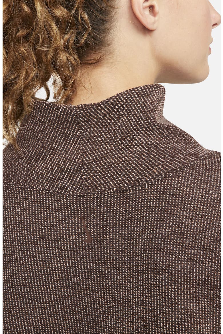 Yoga Luxe Texture Cowl Neck Pullover, Alternate, color, BROWN BASALT/ CREAM II/ LT CHO