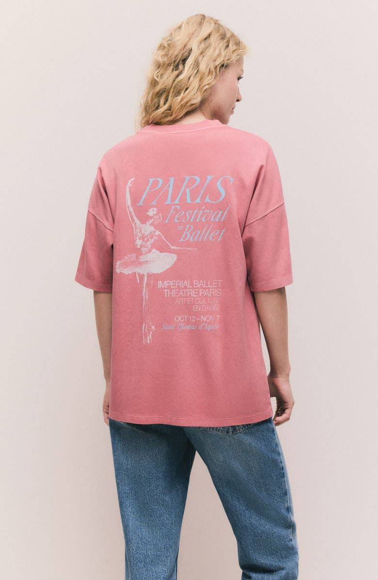 NEXT Paris Ballet Graphic T-Shirt, Alternate, color, Pink