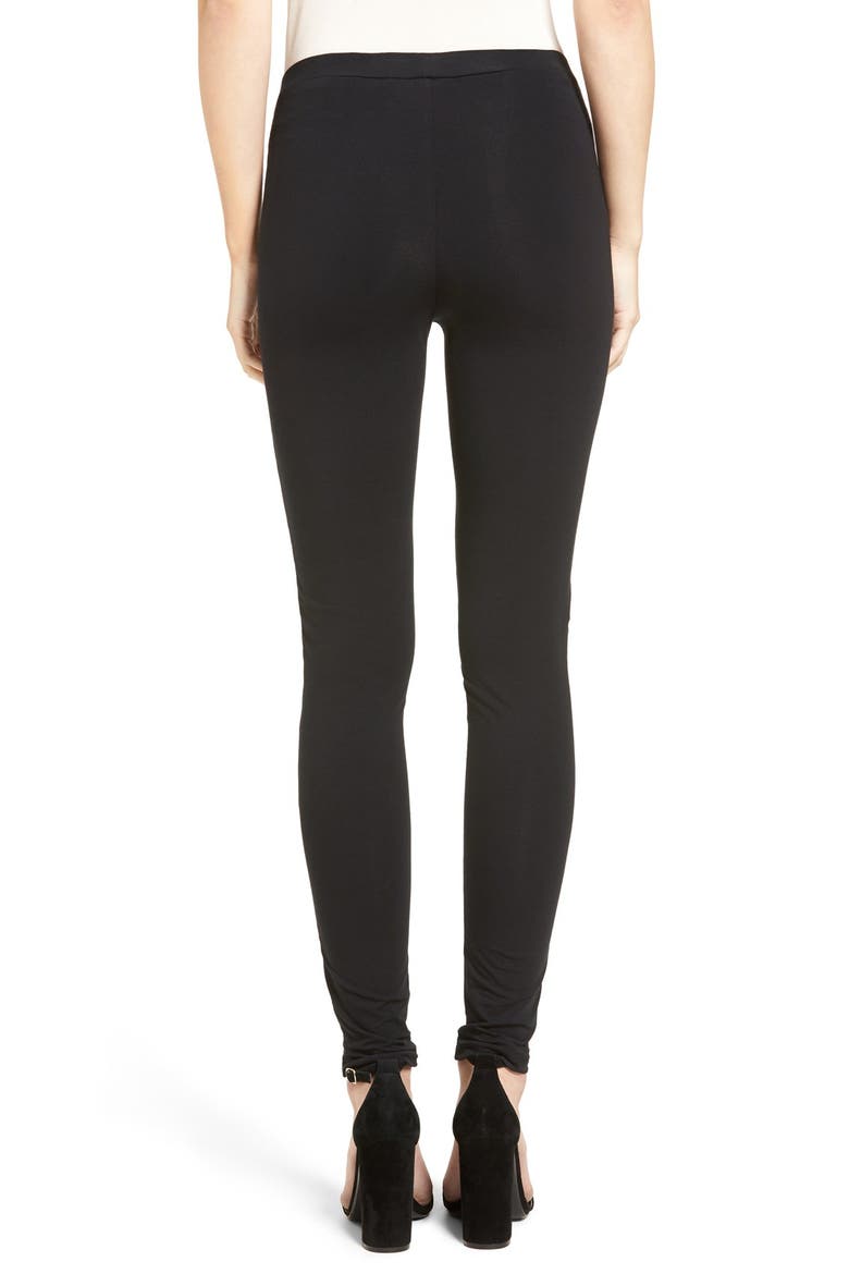 Faux Leather Front Moto Leggings, Alternate, color, BLACK