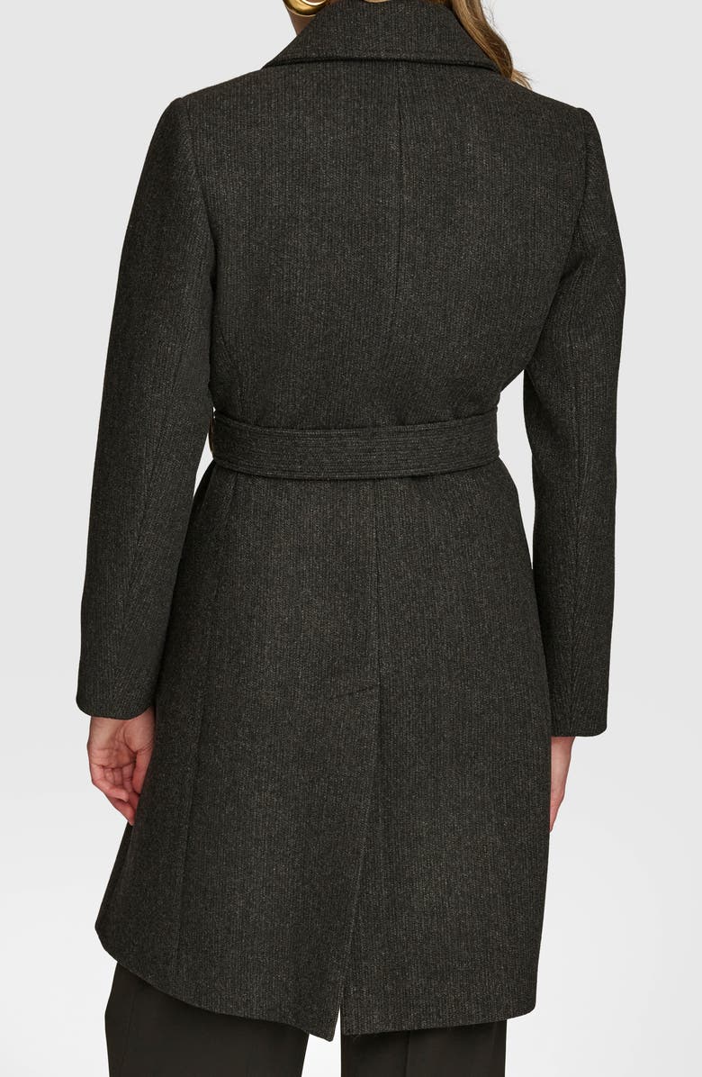Donna Karan New York Belted Wool Blend Coat, Alternate, color, Black