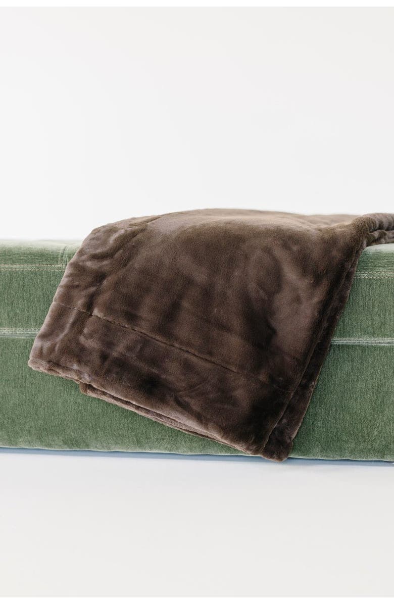 Minky Couture Plush Espresso Blanket, Alternate, color, Brown