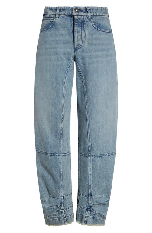 Shop Jil Sander Articulated Raw Hem Button Fly Jeans In Antartic