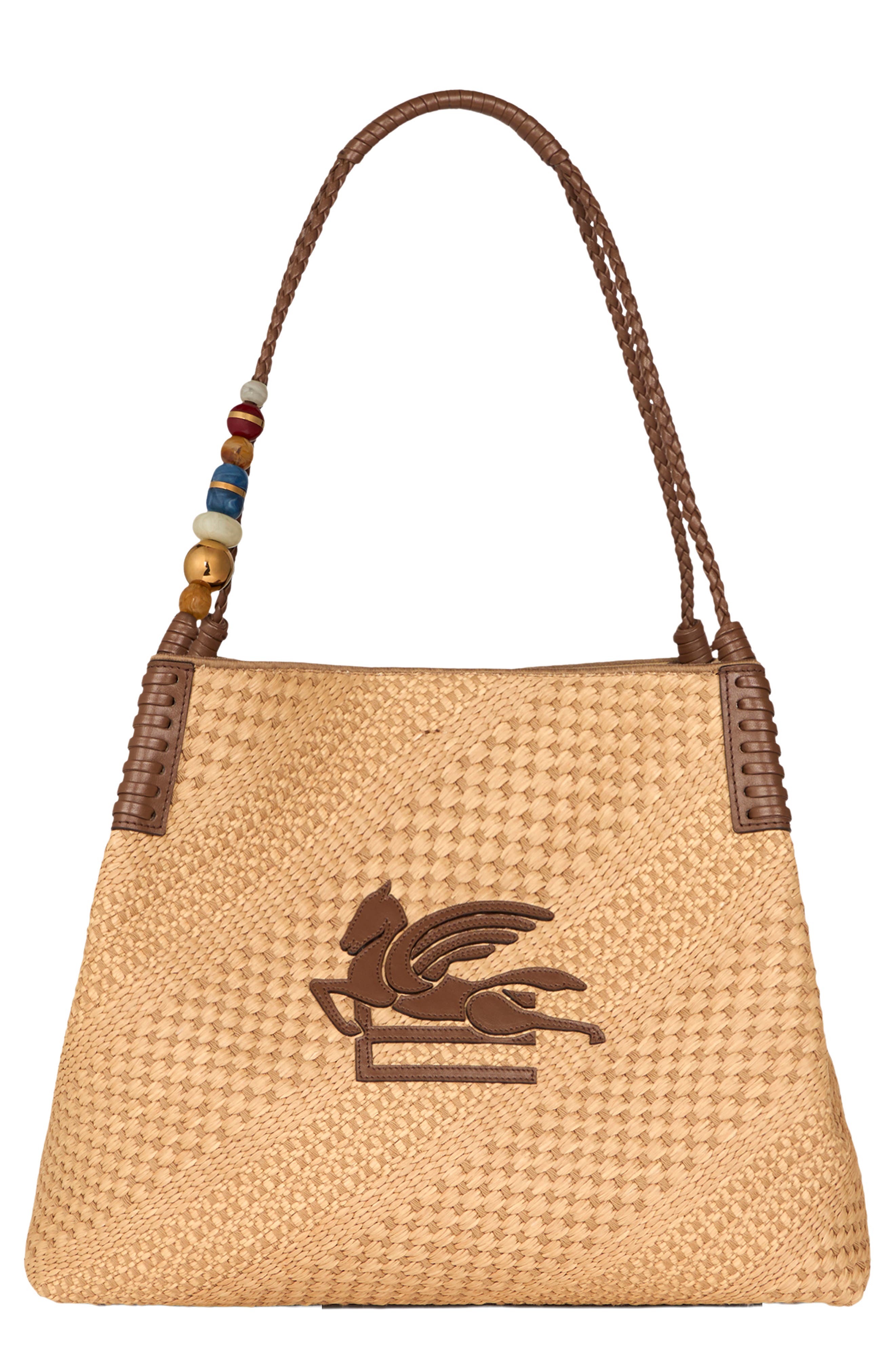 Etro Large Libra Woven Shopper, Main, color, Cammello