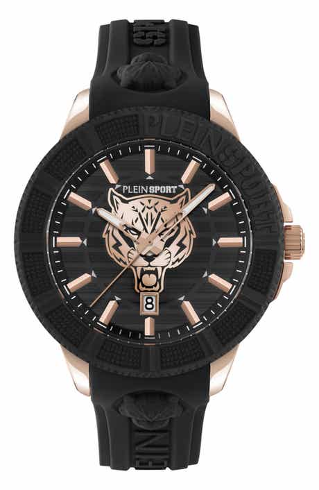 City Rush Three Hand Quartz Silicone Strap Watch, 45mm