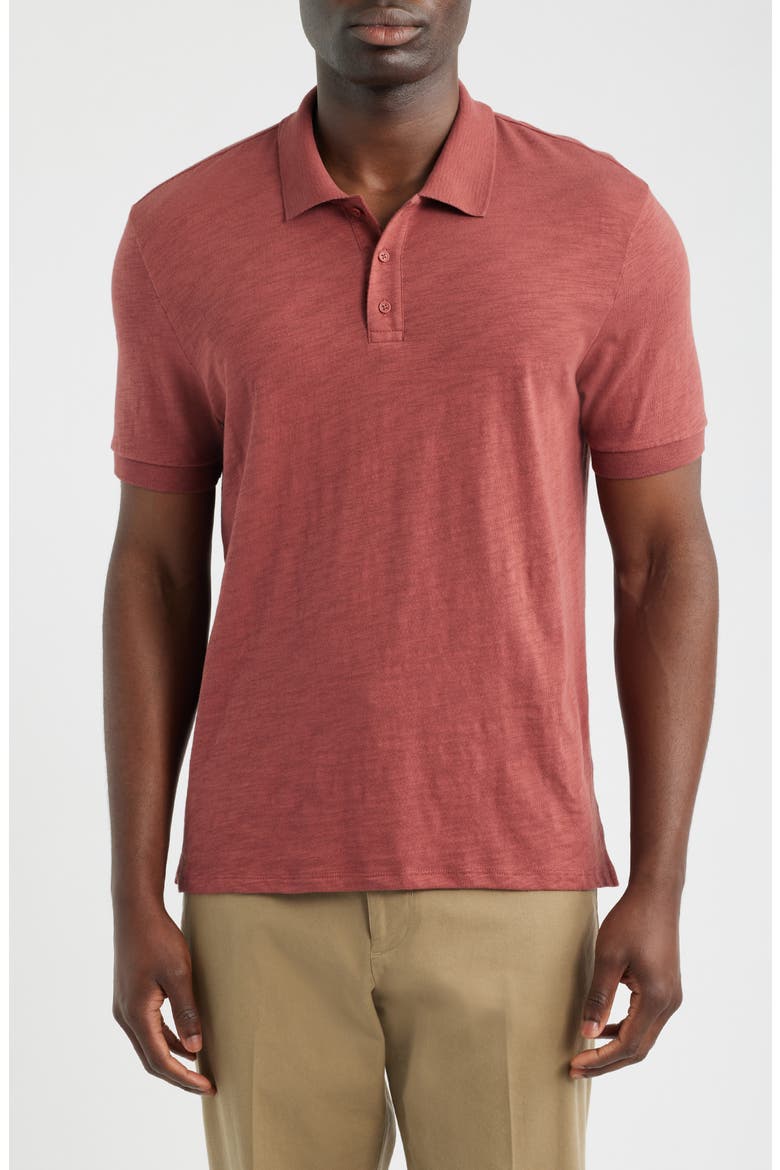 Cotton Slub Jersey Polo, Main, color, RED ROCK