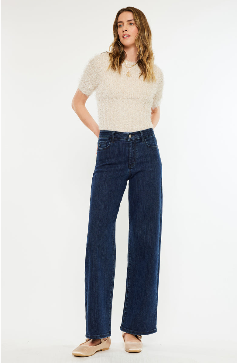 KanCan Norie High Rise Wide Leg Jeans, Main, color, Dark Wash