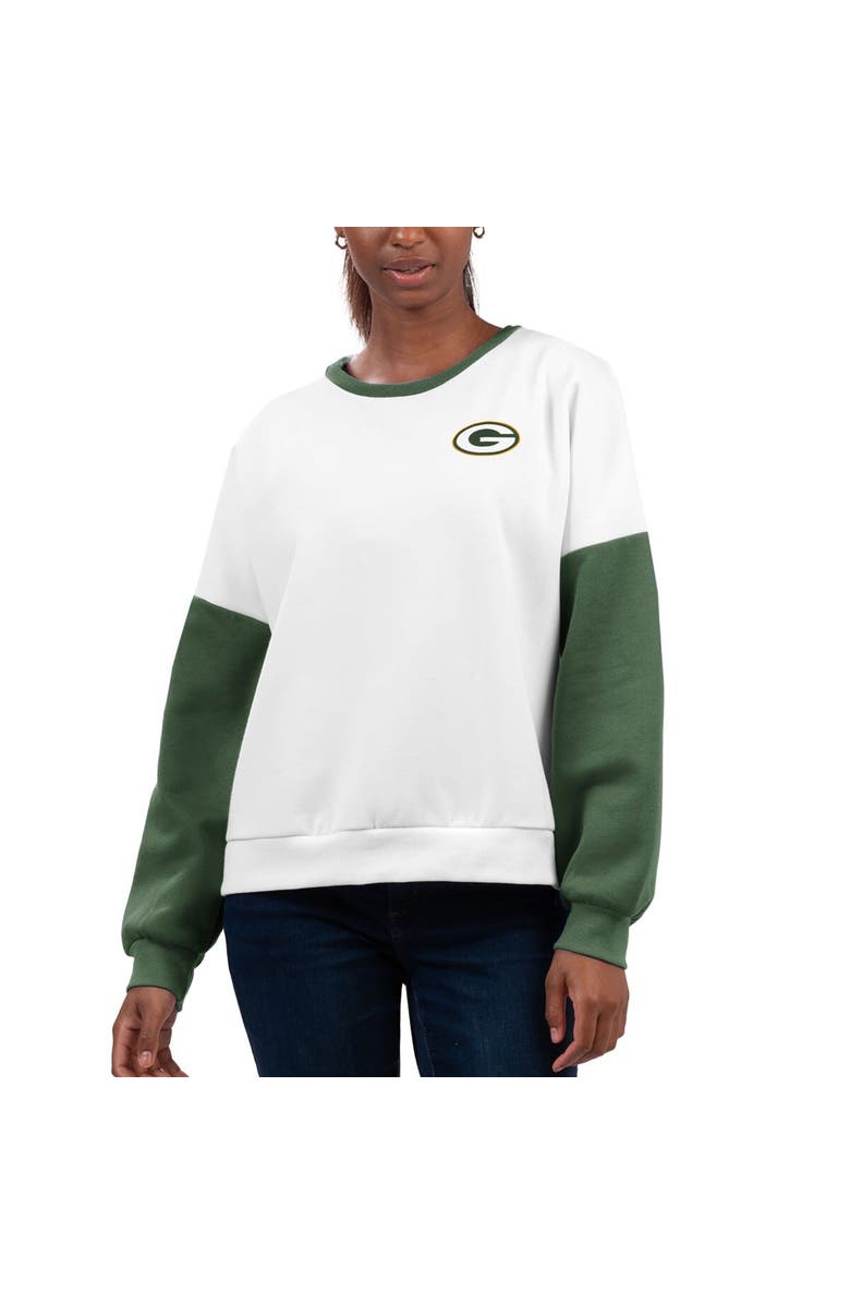 G-III 4HER BY CARL BANKS Women's G-III 4Her by Carl Banks White Green Bay Packers A-Game Pullover Sweatshirt, Alternate, color,