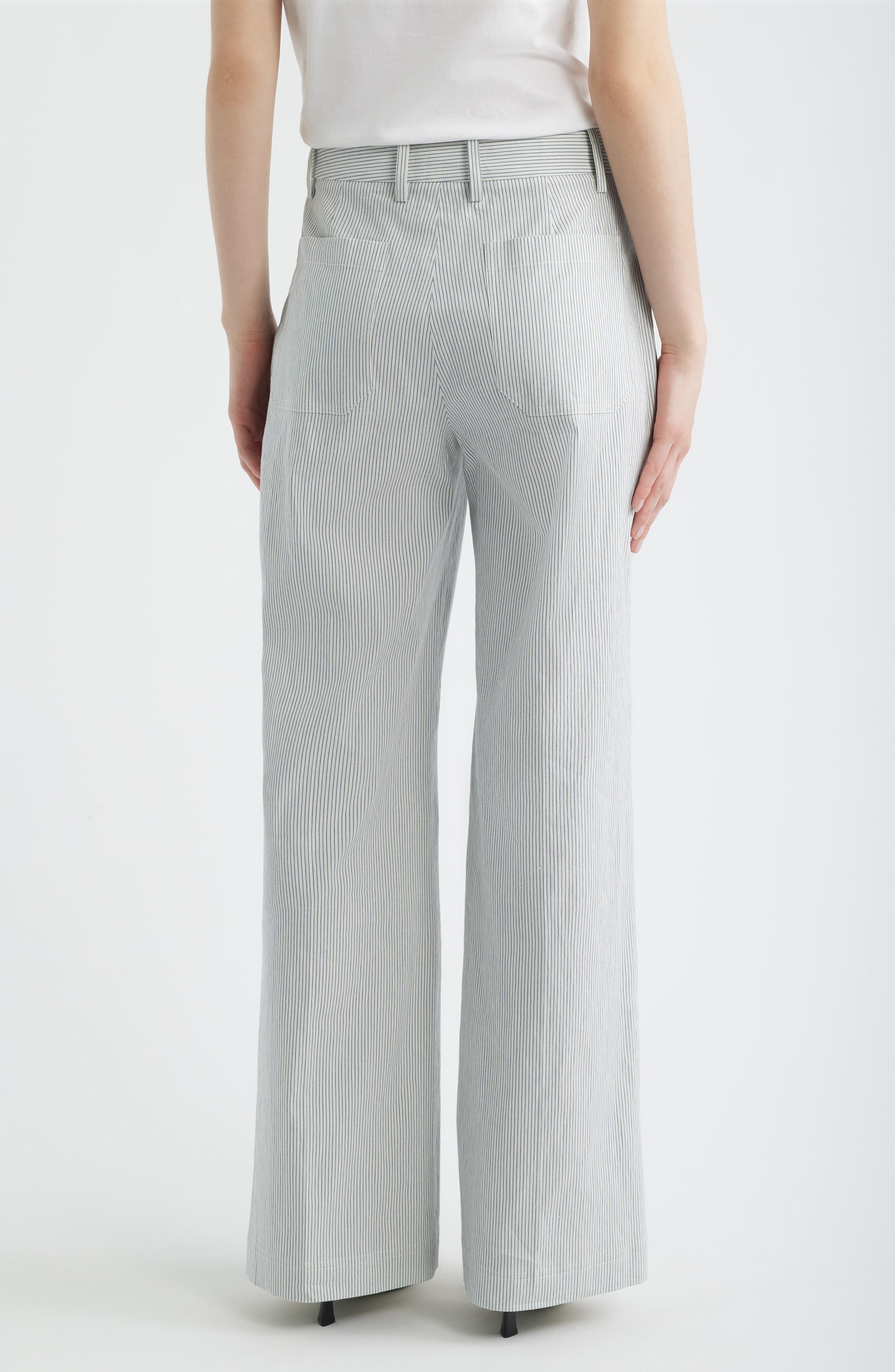 The Modernist Stripe Button Pocket High Waist Wide Leg Pants - image 2