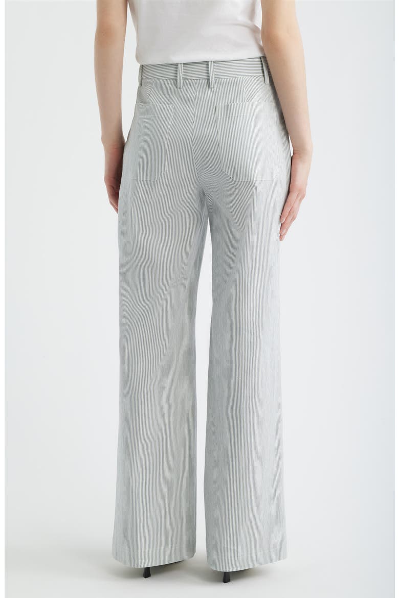 The Modernist Stripe Button Pocket High Waist Wide Leg Pants, Alternate, color, NAVY MULTI