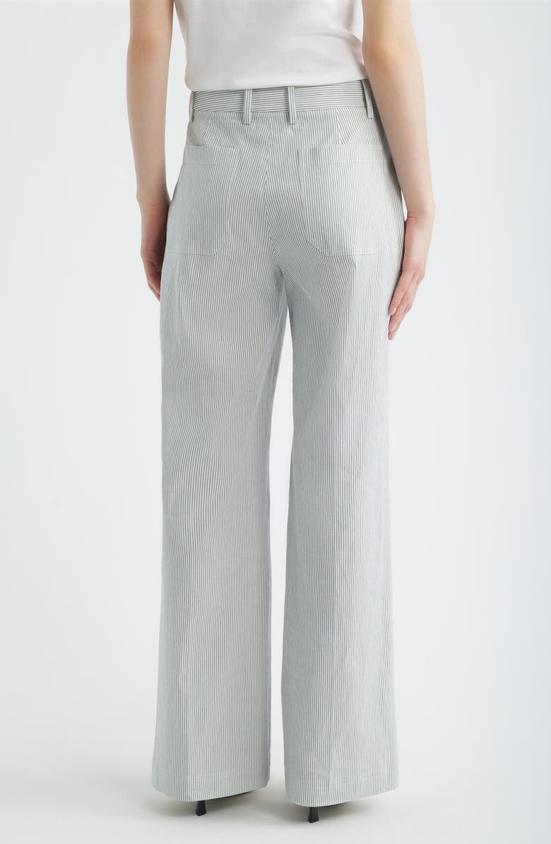 FRAME The Modernist Stripe Button Pocket High Waist Wide Leg Pants, Alternate, color, Navy Multi