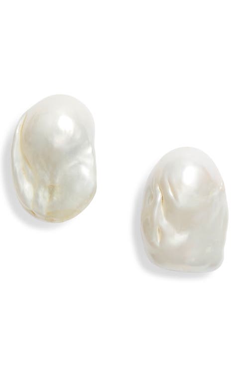 Faux Pearl Stud Earrings