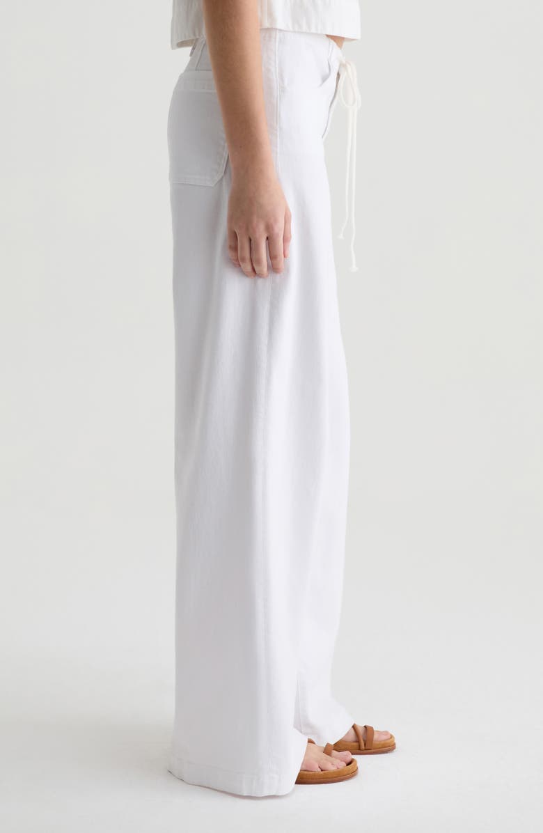 AG Stella Drawstring Wide Leg Jeans, Alternate, color, White