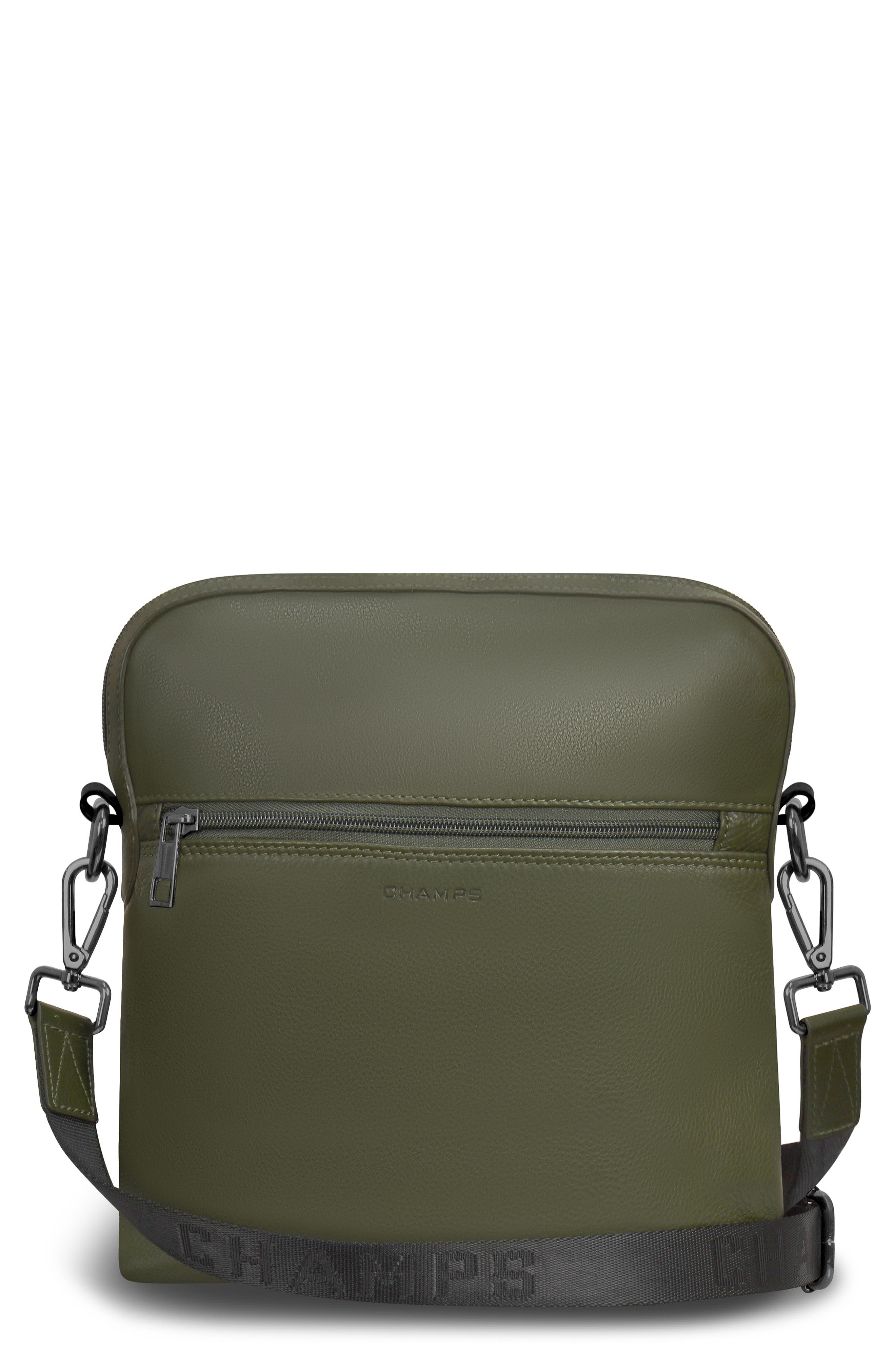 CHAMPS Onyx Leather Crossbody Bag