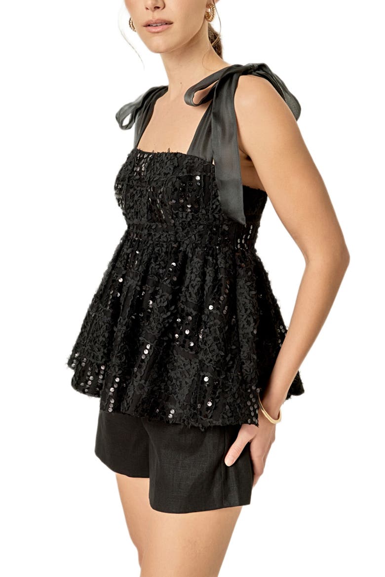 Sequins Bow Tank, Alternate, color, BLACK