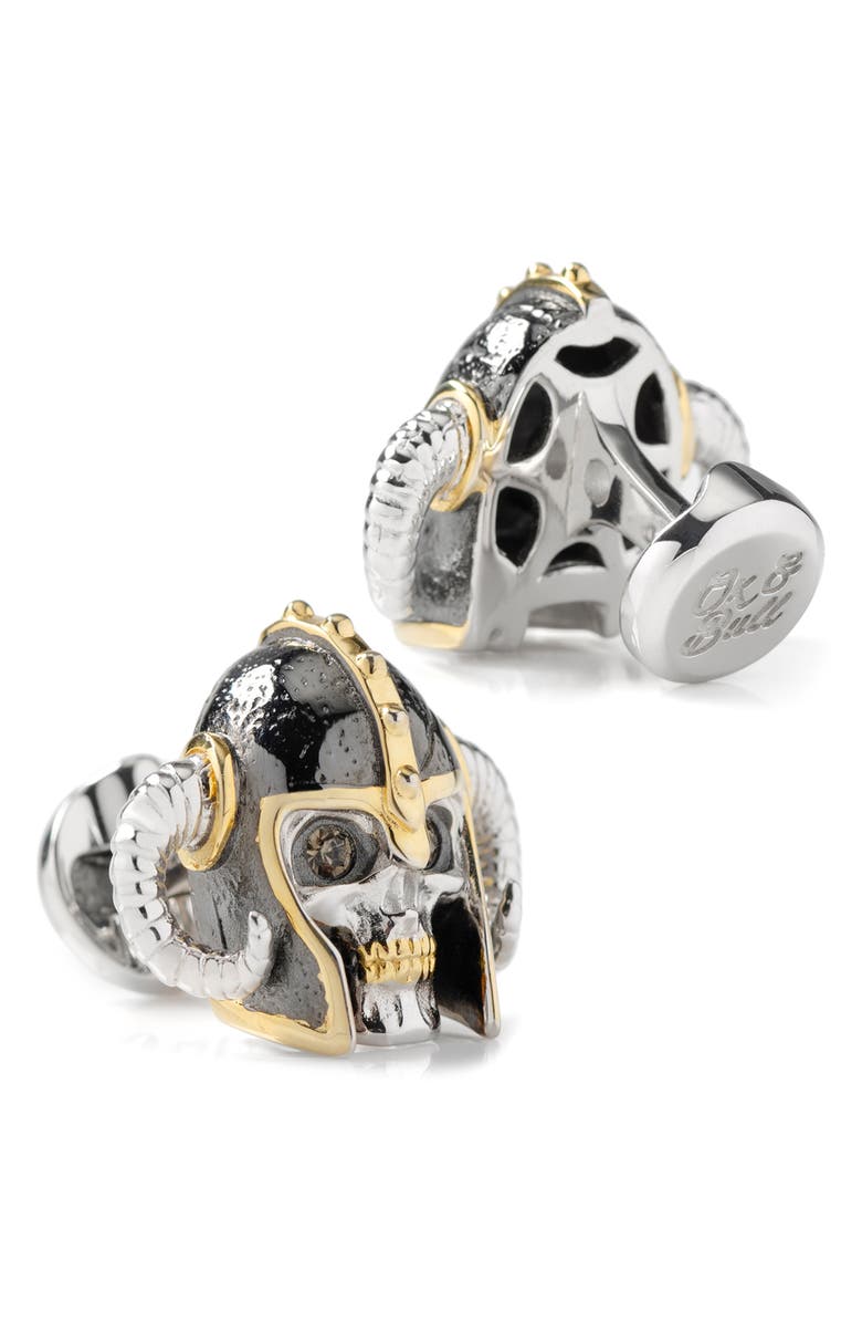 Cufflinks, Inc. Viking Helmet 3D Cuff Links, Alternate, color, Silver