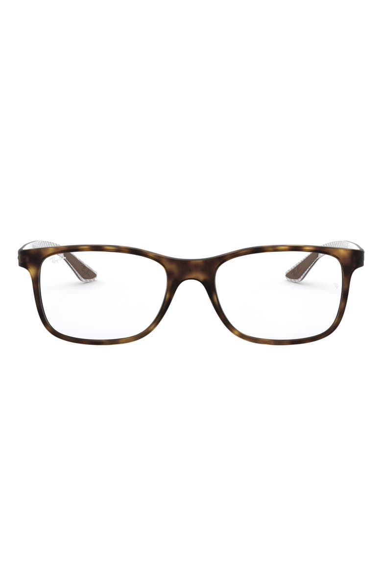 Ray-Ban 55mm Square Optical Glasses, Main, color, Matte Havana