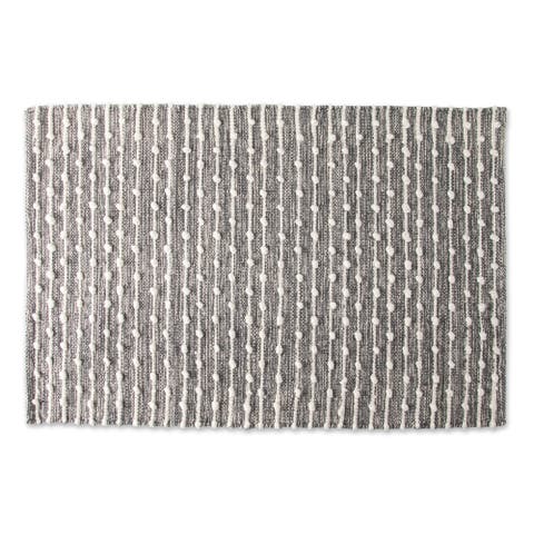 Cotton Hobnail Stripe Cotton Indoor Area Throw Rug