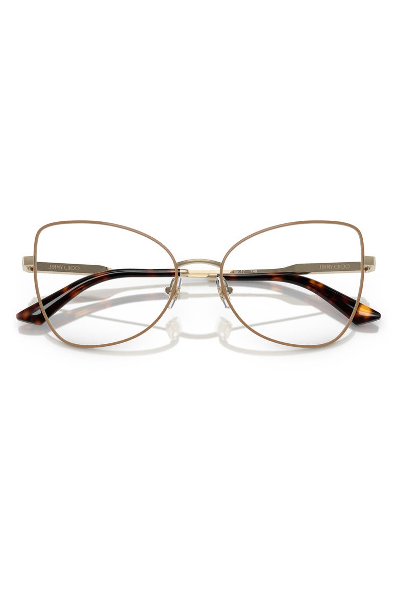 Jimmy Choo 55mm Butterfly Optical Glasses, Alternate, color, Pale Gold/ Biscuit / Demo Lens