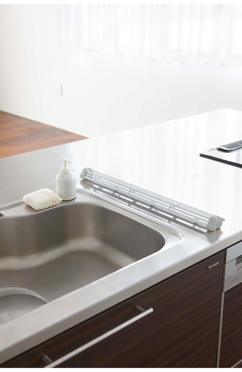 Yamazaki Over the Sink Dish Drainer, Alternate, color, White