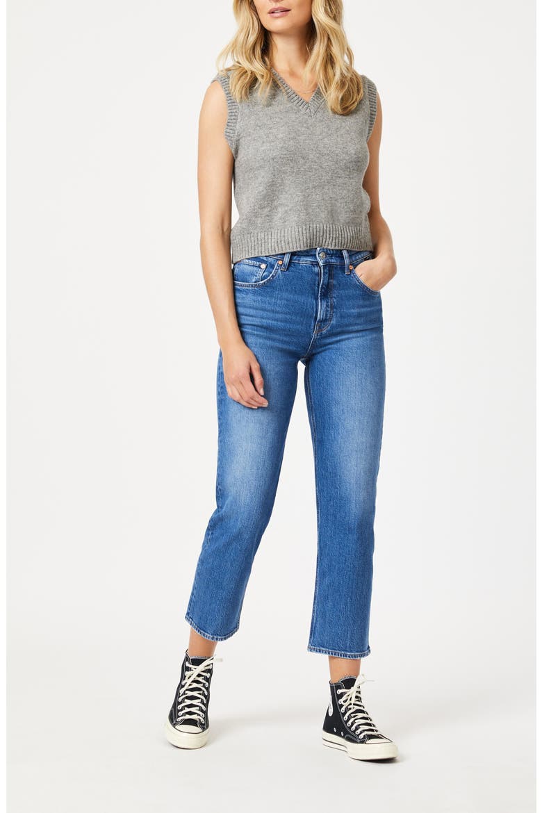 Savannah High Waist Crop Relaxed Straight Leg Jeans, Alternate, color, RECYCLED BLUE