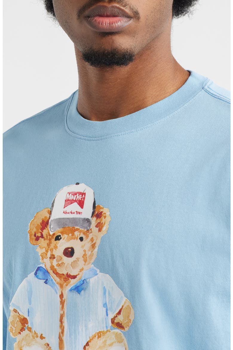 Watercolor Teddy Bear Graphic T-Shirt, Alternate, color, BLUE