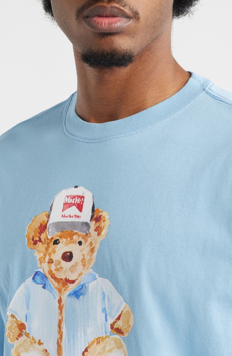 MARKET Watercolor Teddy Bear Graphic T-Shirt, Alternate, color, Blue