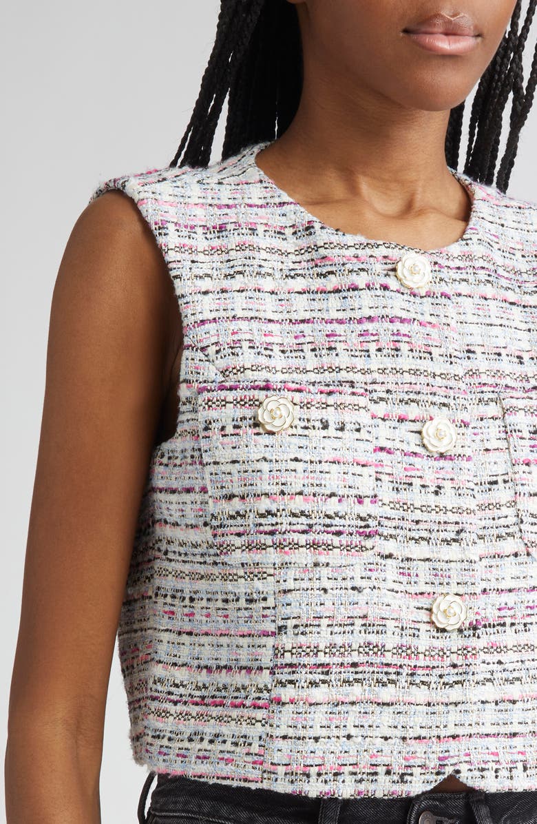 Cinq à Sept Auden Tweed Vest, Alternate, color, Vibrant Plum Multi