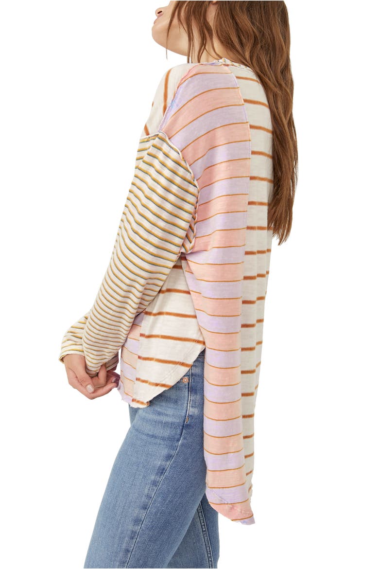 Stripey Prep T-Shirt, Alternate, color, PASTEL COMBO