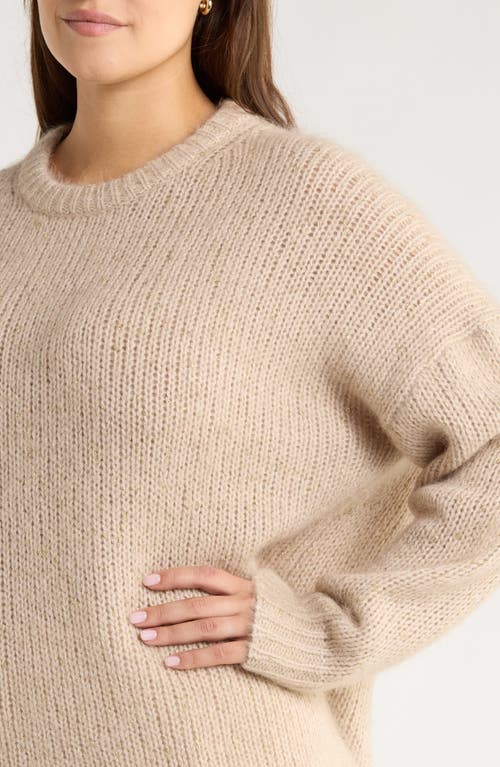 Nordstrom Metallic Crewneck Sweater In Neutral