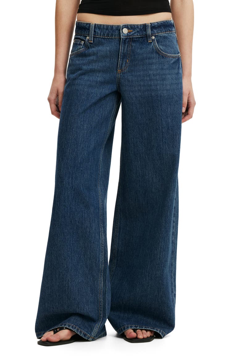 Low Rise Wide Leg Jeans, Main, color, BONDI BLUE