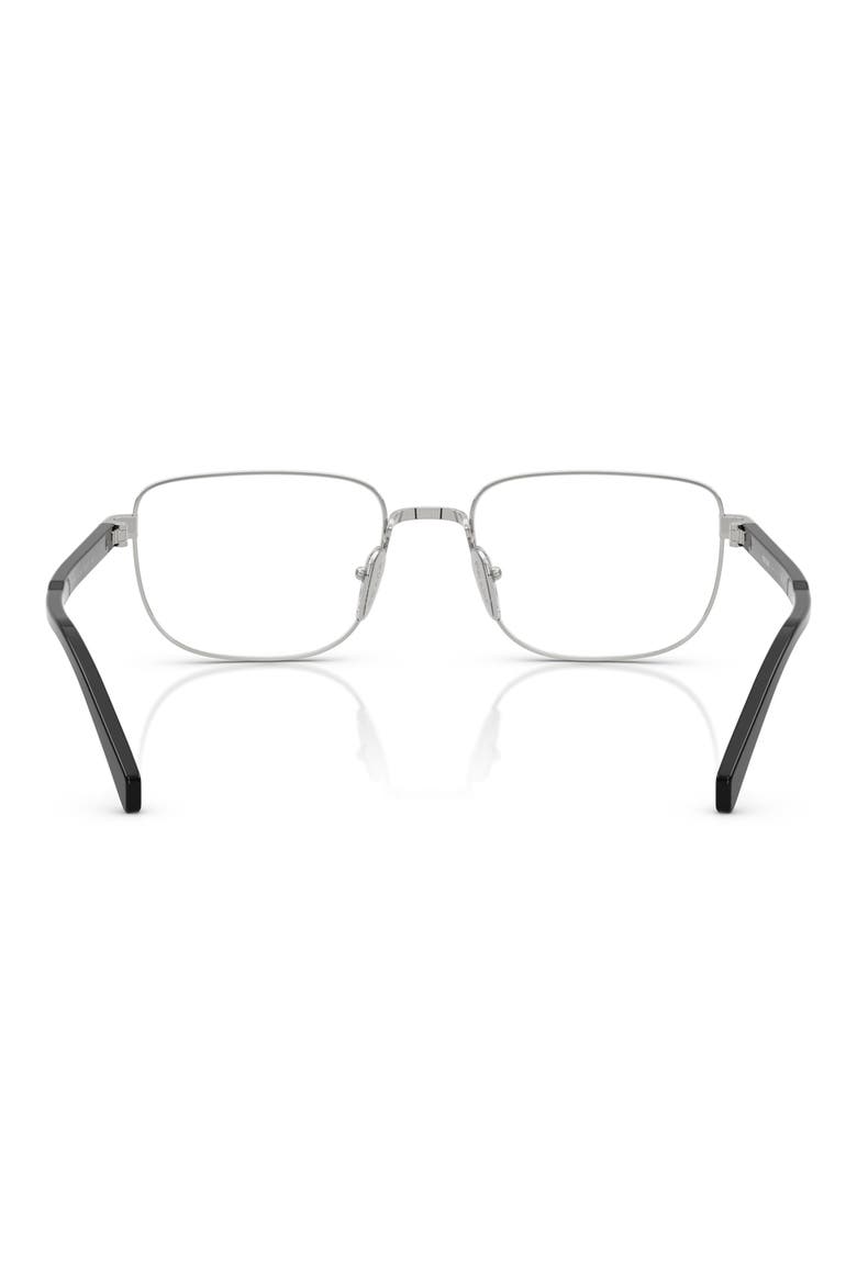 55mm Rectangular Optical Glasses, Alternate, color, SHINY SILVER