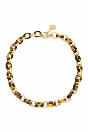 STEELTIME Simulated Tortoise Shell Link Necklace
